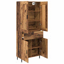 Highboard med skuffe 2 pcs Gammelt træ Konstrueret træ