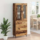 Highboard med skuffe 2 pcs Gammelt træ Konstrueret træ