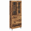 Highboard med skuffe 2 pcs Gammelt træ Konstrueret træ