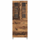 Highboard med skuffe 2 pcs Gammelt træ Konstrueret træ
