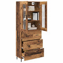 Highboard med skuffe 2 pcs Gammelt træ Konstrueret træ