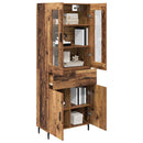 Highboard med skuffe 2 pcs Gammelt træ Konstrueret træ