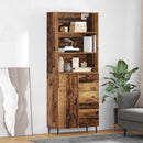Highboard med skuffe 2 pcs Gammelt træ Konstrueret træ