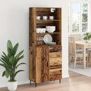 Highboard med skuffe 2 pcs Gammelt træ Konstrueret træ