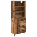 Highboard med skuffe 2 pcs Gammelt træ Konstrueret træ