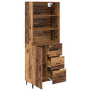 Highboard med skuffe 2 pcs Gammelt træ Konstrueret træ