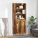 Highboard 2 pcs Gammelt træ Konstrueret træ