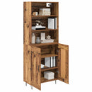Highboard 2 pcs Gammelt træ Konstrueret træ