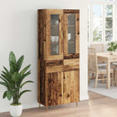 Highboard med skuffe 2 pcs Gammelt træ Konstrueret træ