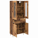 Highboard med skuffe 2 pcs Gammelt træ Konstrueret træ