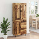 Highboard med skuffe 2 pcs Gammelt træ Konstrueret træ