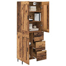 Highboard med skuffe 2 pcs Gammelt træ Konstrueret træ