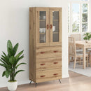 Højskab med hylde 2 pcs Artisan Egetræ Konstrueret træ
