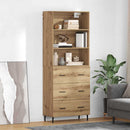 Highboard Artisan Egetræ 69,5 x 34 x 180 cm Ingeniørtræ og glas