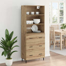 Highboard Artisan Egetræ 69,5 x 34 x 180 cm Ingeniørtræ og glas