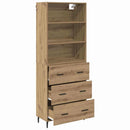 Highboard Artisan Egetræ 69,5 x 34 x 180 cm Ingeniørtræ og glas