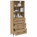 Highboard Artisan Egetræ 69,5 x 34 x 180 cm Ingeniørtræ og glas