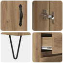 Highboard 2 pcs Artisan Egetræ Konstrueret træ og glas