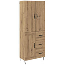 Highboard 2 pcs Artisan Egetræ Konstrueret træ og glas