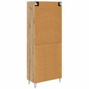 Highboard 2 pcs Artisan Egetræ Konstrueret træ og glas