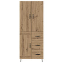 Highboard 2 pcs Artisan Egetræ Konstrueret træ og glas