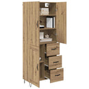 Highboard 2 pcs Artisan Egetræ Konstrueret træ og glas