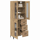 Highboard Artisan Egetræ 69,5 x 34 x 180 cm Konstrueret træ