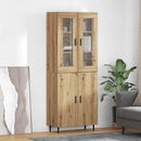 Highboard 2 pcs Artisan Egetræ Ingeniørtræ og glas