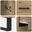Highboard med skuffe 2 pcs Artisan Egetræ Ingeniørtræ og glas