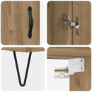 Highboard 2 pcs Artisan Egetræ Konstrueret træ og glas