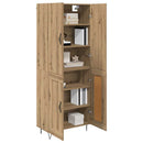 Highboard 2 pcs Artisan Egetræ Konstrueret træ og glas