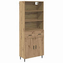 Highboard Artisan Egetræ 69,5 x 34 x 180 cm Ingeniørtræ og glas