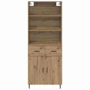 Highboard Artisan Egetræ 69,5 x 34 x 180 cm Ingeniørtræ og glas
