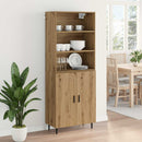 Highboard Artisan Egetræ 69,5 x 34 x 180 cm Ingeniørtræ og glas