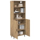 Highboard Artisan Egetræ 69,5 x 34 x 180 cm Ingeniørtræ og glas