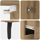Highboard Artisan Egetræ 69,5 x 34 x 180 cm Ingeniørtræ og glas