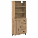 Highboard Artisan Egetræ 69,5 x 34 x 180 cm Ingeniørtræ og glas