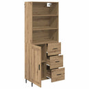 Highboard Artisan Egetræ 69,5 x 34 x 180 cm Ingeniørtræ og glas