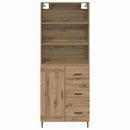 Highboard Artisan Egetræ 69,5 x 34 x 180 cm Ingeniørtræ og glas