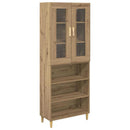 Highboard Artisan Egetræ 69,5 x 34 x 180 cm Ingeniørtræ og glas