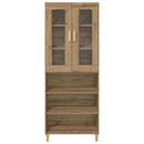 Highboard Artisan Egetræ 69,5 x 34 x 180 cm Ingeniørtræ og glas
