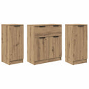 Sideboard med skuffe 3 pcs Artisan Egetræ Konstrueret træ