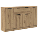 Sideboard med skuffe 3 pcs Artisan Egetræ Konstrueret træ
