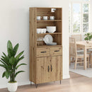 Highboard med skuffe 2 pcs Artisan Egetræ Konstrueret træ
