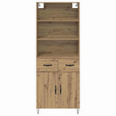 Highboard med skuffe 2 pcs Artisan Egetræ Konstrueret træ