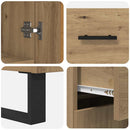 Highboard Artisan Egetræ 69,5 x 34 x 180 cm Konstrueret træ