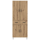 Highboard 2 pcs Artisan Egetræ Konstrueret træ og glas