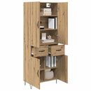 Highboard 2 pcs Artisan Egetræ Konstrueret træ og glas