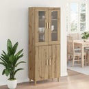 Highboard Artisan Egetræ 69,5 x 34 x 180 cm Ingeniørtræ og glas