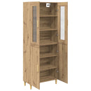 Highboard Artisan Egetræ 69,5 x 34 x 180 cm Ingeniørtræ og glas
